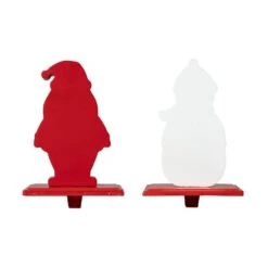 6.50 In. H Wooden/Metal Snowman Head Stocking Holder (2-Pack) -Northlight Shop glitzhome stocking holders 2005000081 4f 1000