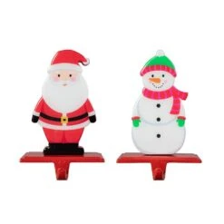 6.50 In. H Wooden/Metal Snowman Head Stocking Holder (2-Pack) -Northlight Shop glitzhome stocking holders 2005000081 c3 1000