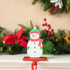 6.50 In. H Wooden/Metal Snowman Head Stocking Holder (2-Pack) -Northlight Shop glitzhome stocking holders 2005000081 fa 1000