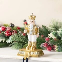 Christmas Resin Nutcracker Stocking Holder (Set Of 2) -Northlight Shop glitzhome stocking holders 2005000084 4f 1000