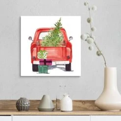 16 In. X 16 In. Christmas Cars III By Jennifer Paxton Parker Canvas Wall Art -Northlight Shop greatbigcanvas christmas wall decorations 2560958 24 16x16 31 1000