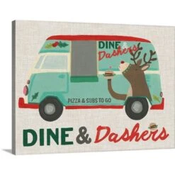 24 In. X 18 In. Food Truck Holidays I By June Erica Vess Canvas Wall Art