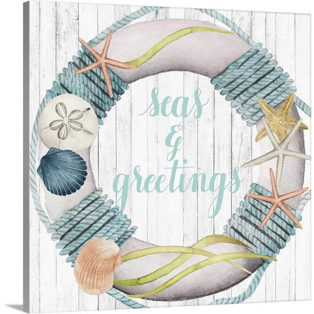 30 In. X 30 In. Seas And Greetings Collection A By Grace Popp Canvas Wall Art 1 30 In. X 30 In. Seas And Greetings Collection A By Grace Popp Canvas Wall Art