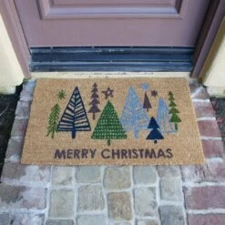 Merry Christmas "Christmas Tree Farm" 18 In. X 30 In. Coir Door Mat 8 Merry Christmas "Christmas Tree Farm" 18 In. X 30 In. Coir Door Mat -Northlight Shop green blue browns rubber cal christmas doormats 10 110 005 4f 1000
