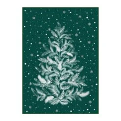 Christmas 2 Ft. X 3 Ft. Green Feather Christmas Tree Area Rug