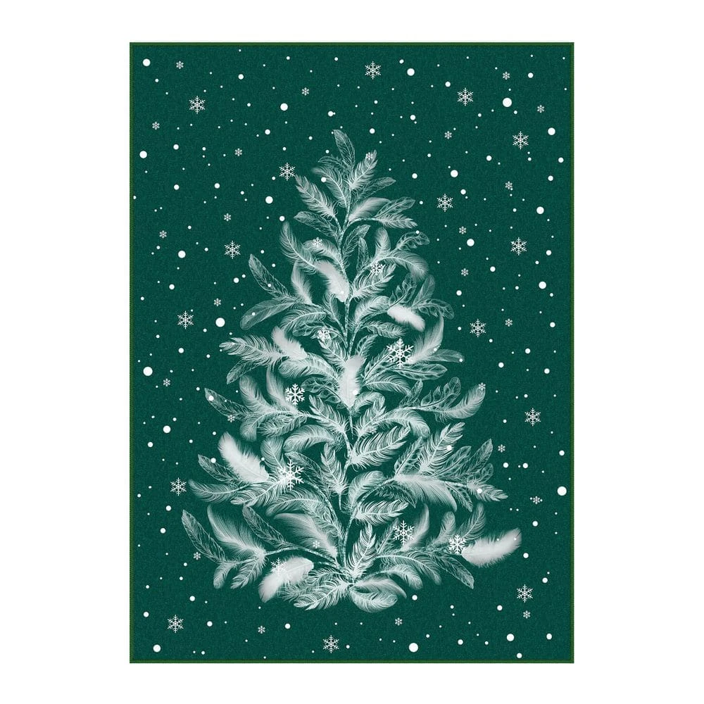 Christmas 2 Ft. X 3 Ft. Green Feather Christmas Tree Area Rug 1 Christmas 2 Ft. X 3 Ft. Green Feather Christmas Tree Area Rug