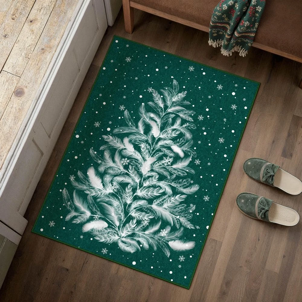 Christmas 2 Ft. X 3 Ft. Green Feather Christmas Tree Area Rug 2 Christmas 2 Ft. X 3 Ft. Green Feather Christmas Tree Area Rug - Image 2