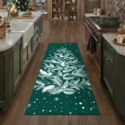 Christmas 2 Ft. X 6 Ft. Green Feather Christmas Tree Area Rug 8 Christmas 2 Ft. X 6 Ft. Green Feather Christmas Tree Area Rug -Northlight Shop green haiimeid christmas doormats x25iu0105h 226 40 1000