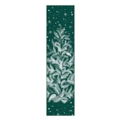 Christmas 2 Ft. X 8 Ft. Green Feather Christmas Tree Area Rug