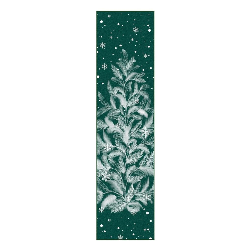 Christmas 2 Ft. X 8 Ft. Green Feather Christmas Tree Area Rug 1 Christmas 2 Ft. X 8 Ft. Green Feather Christmas Tree Area Rug