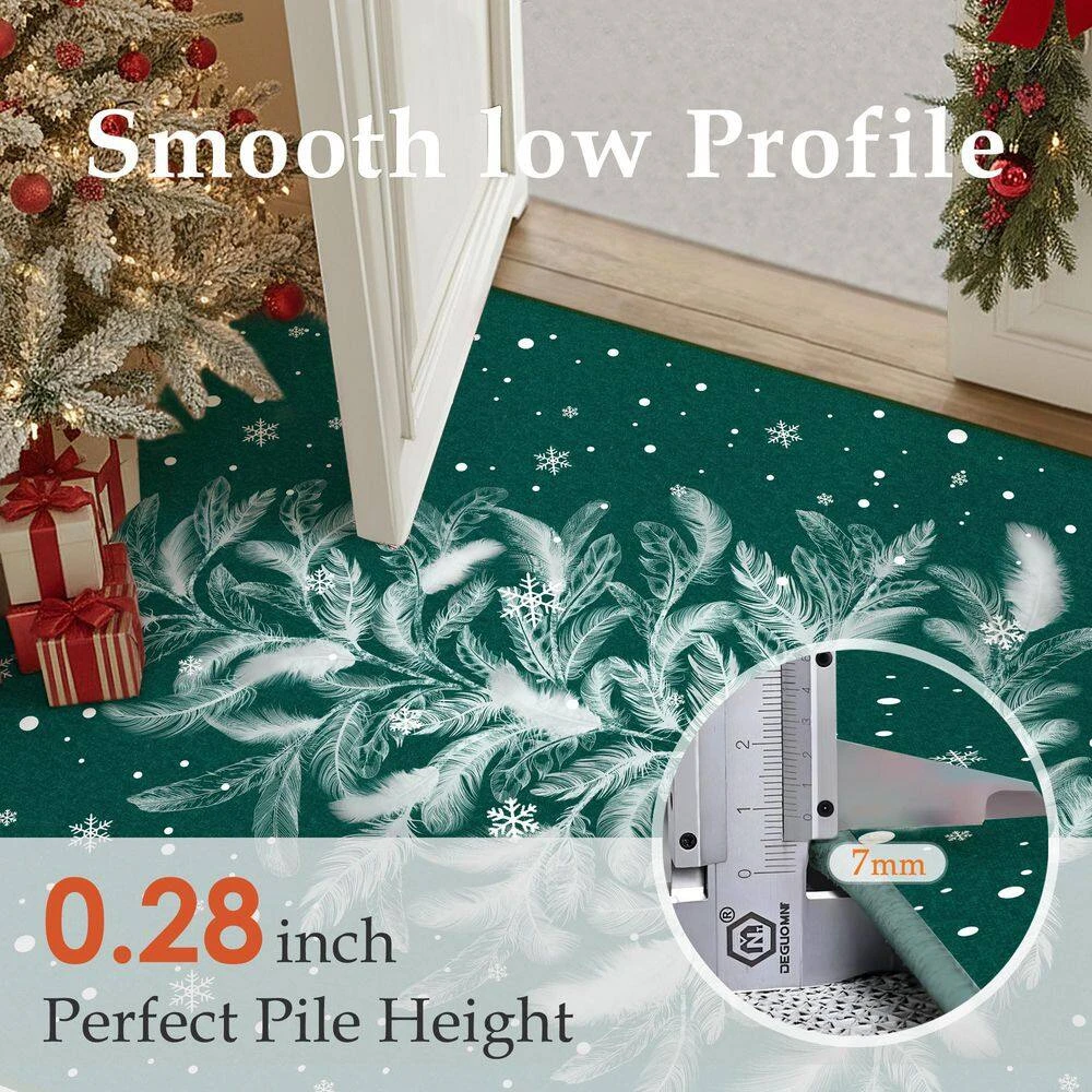 Christmas 3 Ft. X 5 Ft. Green Feather Christmas Tree Area Rug 3 Christmas 3 Ft. X 5 Ft. Green Feather Christmas Tree Area Rug - Image 3