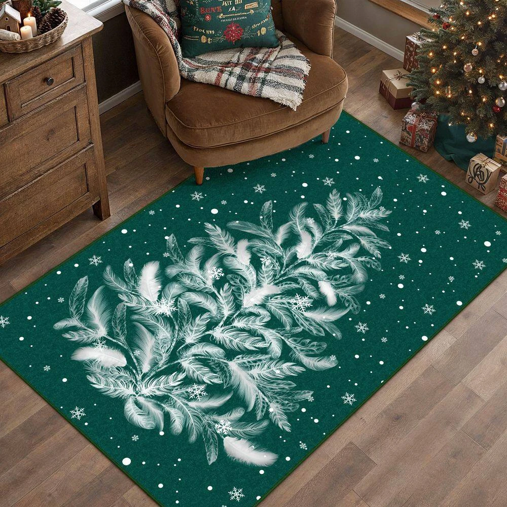 Christmas 3 Ft. X 5 Ft. Green Feather Christmas Tree Area Rug 2 Christmas 3 Ft. X 5 Ft. Green Feather Christmas Tree Area Rug - Image 2