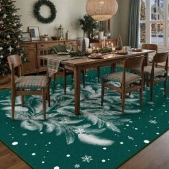 Christmas 6 Ft. X 9 Ft. Green Feather Christmas Tree Area Rug -Northlight Shop green haiimeid christmas doormats x25iu0105h 269 40 1000