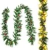 9 Ft. Pre-Lit Artificial Christmas Garland Decoration Rattan With LED Lights Timer 8 9 Ft. Pre-Lit Artificial Christmas Garland Decoration Rattan With LED Lights Timer -Northlight Shop gymax christmas garland gym06134 64 1000