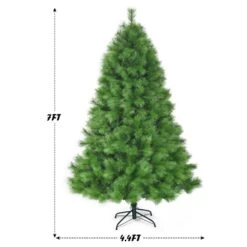 7 Ft. Metal Artificial Christmas Tree Hinged Tree With Stand 808 Branch Tips -Northlight Shop gymax christmas tree stands gym05974 4f 1000