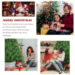 7 Ft. Metal Artificial Christmas Tree Hinged Tree With Stand 808 Branch Tips -Northlight Shop gymax christmas tree stands gym05974 fa 1000