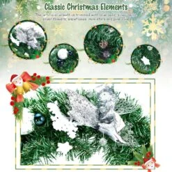 20 In. Pre-Lit Artificial Christmas Wreath Full-Decorated With LED Lights And Timer -Northlight Shop gymax christmas wreaths gym08523 76 1000