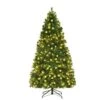 7 Ft. Pre-Lit PVC Artificial Christmas Tree Hinged LED Lights Metal Stand 18 7 Ft. Pre-Lit PVC Artificial Christmas Tree Hinged LED Lights Metal Stand -Northlight Shop gymax pre lit christmas trees gym03789 64 1000