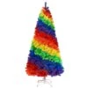 7 Ft. Colorful Rainbow Hinged Artificial Christmas Tree Holiday Decor With Metal Stand -Northlight Shop gymax unlit christmas trees gym07769 64 1000