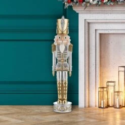 37 In. Gold And Silver Christmas Nutcracker -Northlight Shop haute decor christmas figurines dcgd0010 31 1000