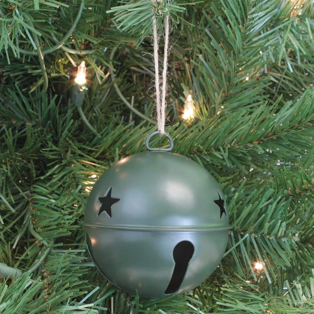 3.35 In. Green Metal Jingle Bell Christmas Ornament (6-Pack) 4 3.35 In. Green Metal Jingle Bell Christmas Ornament (6-Pack) - Image 4