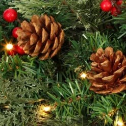 28 In. Pre-lit Classic Greenery Window Artificial Christmas Swag -Northlight Shop haute decor christmas swag dcsw2801 1f 1000