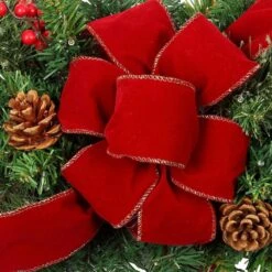 28 In. Pre-lit Classic Greenery Window Artificial Christmas Swag -Northlight Shop haute decor christmas swag dcsw2801 4f 1000