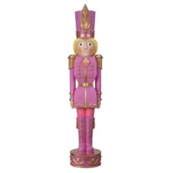 48 In. Purple And Gold Female Christmas Nutcracker