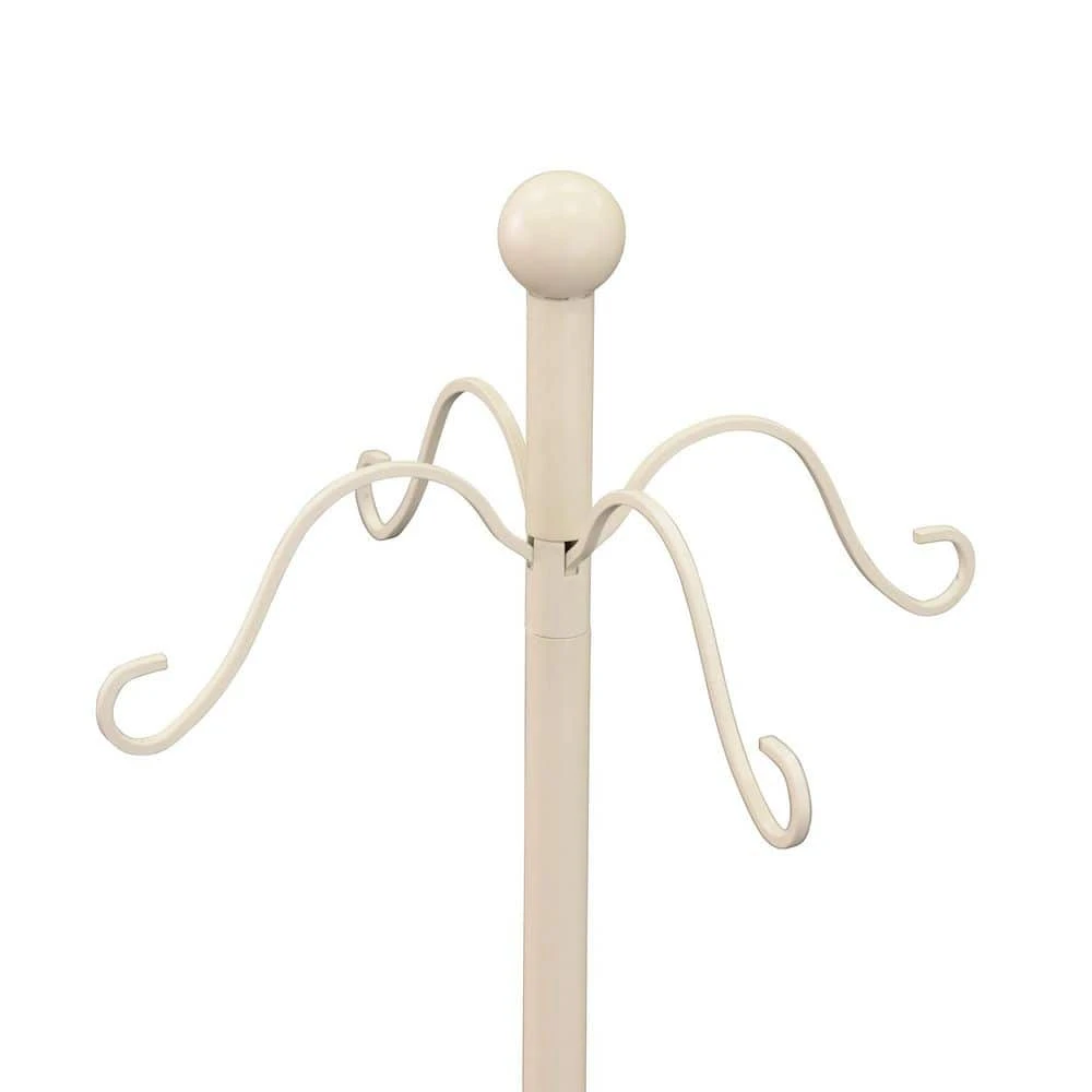 42 In. Ivory Metal Stocking Holder And Wreath Tree (8-Hook Design) 2 42 In. Ivory Metal Stocking Holder And Wreath Tree (8-Hook Design) - Image 2