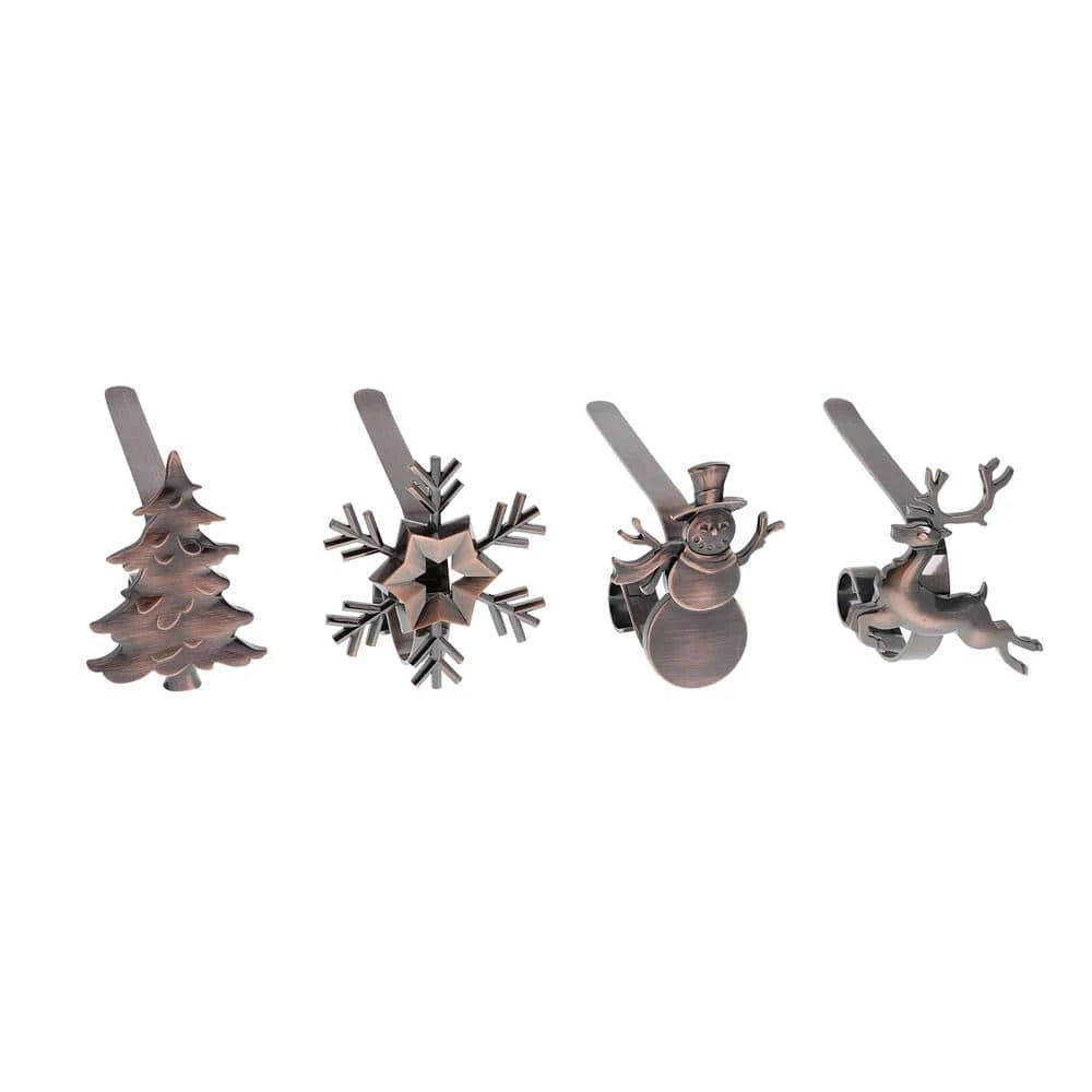Oil-Rubbed Bronze MantleClip Stocking Holder With Assorted Holiday Icons (4-Pack) 1 Oil-Rubbed Bronze MantleClip Stocking Holder With Assorted Holiday Icons (4-Pack)
