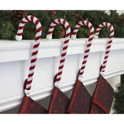 9 In. Candy Cane Large Version Stocking Holder (4-Pack) -Northlight Shop haute decor stocking holders cc0404 31 1000