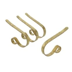 Gold Foil MantleClip Stocking Holders (4-Pack)