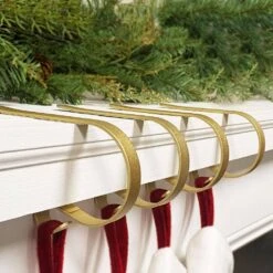 2.5 In. Textured Gold Metal Original MantleClip Stocking Holder 4-Pack 11 2.5 In. Textured Gold Metal Original MantleClip Stocking Holder 4-Pack -Northlight Shop haute decor stocking holders mc0490 31 1000