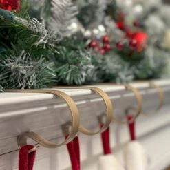 2.5 In. Champagne Metal Original MantleClip Stocking Holder 4-pack -Northlight Shop haute decor stocking holders mc0491 31 1000