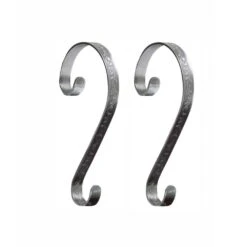 Pewter Holly Embossed Stocking Scroll Stocking Holder (2-Pack)