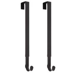 15.75 In. Matte Black Metal Adjustable Wreath Hanger (2-pack)