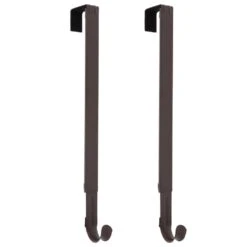 15.75 In. Matte Brown Metal Adjustable Wreath Hanger (2-Pack)