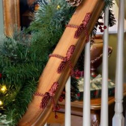 20 In. Artificial Burgundy Decorative Garland Ties 3 20 In. Artificial Burgundy Decorative Garland Ties -Northlight Shop haute decor wreath hangers dt2006b 31 1000
