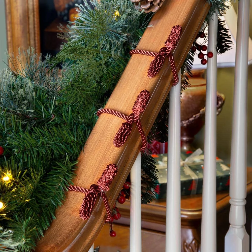 20 In. Artificial Burgundy Decorative Garland Ties 2 20 In. Artificial Burgundy Decorative Garland Ties - Image 2