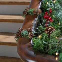 18 In. Artificial Garland Ties Noble Pine With Pine Cones (20-Pack) -Northlight Shop haute decor wreath hangers gt1820ap 4f 1000