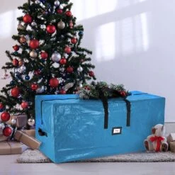 Blue Polyethylene Christmas Extra-Large Tree Storage Bag 9 Ft. -Northlight Shop hearth harbor christmas tree storage hhhs06 31 1000