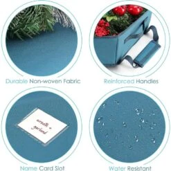 30 In. Blue Non-Woven Fabric Wreath Storage Container -Northlight Shop hearth harbor wreath storage hhhs12 30 44 1000