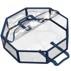 30 In. Blue PVC Large Christmas Wreath Storage Box