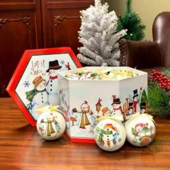 Let It Snow Christmas Tree Ornaments In Decorative Box (Set Of 14) 10 Let It Snow Christmas Tree Ornaments In Decorative Box (Set Of 14) -Northlight Shop hemsly inc christmas ornament sets 10224 1f 1000