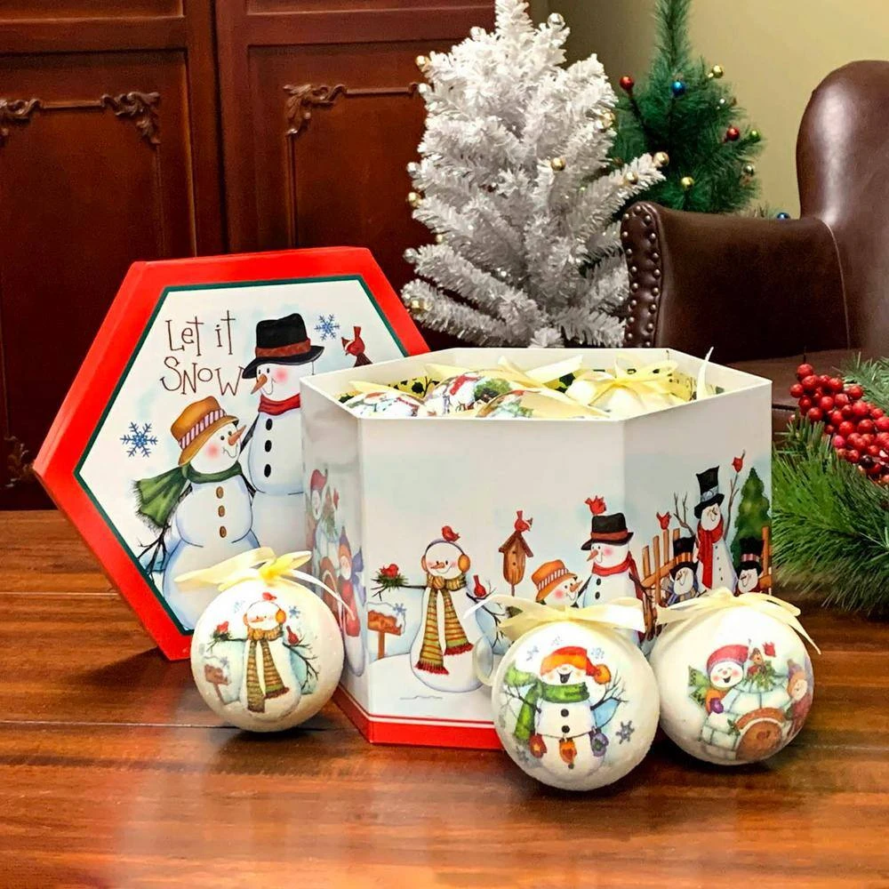 Let It Snow Christmas Tree Ornaments In Decorative Box (Set Of 14) 4 Let It Snow Christmas Tree Ornaments In Decorative Box (Set Of 14) - Image 4