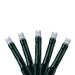 200 Pure White Multi-Function LED M5 Mini Christmas Lights-20.5 Ft Green Wire