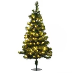 3 Ft. Tall White LED Lighted Pathway Christmas Trees, Battery Powered (2-Pack) -Northlight Shop holiscapes christmas pathway lights tree w 2pk b 4f 1000