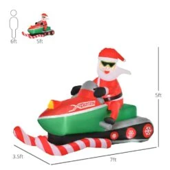 HOMCOM 82.75 In Santa Claus With Snowmobile Christmas Inflatable Automatic Inflation And LED Lights -Northlight Shop homcom christmas inflatables 844 376v80 1f 1000