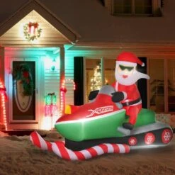 HOMCOM 82.75 In Santa Claus With Snowmobile Christmas Inflatable Automatic Inflation And LED Lights -Northlight Shop homcom christmas inflatables 844 376v80 c3 1000