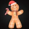 HOMCOM 8 Ft. X 5.5 Ft. Pre-Lit LED Holiday Characters Christmas Inflatable -Northlight Shop homcom christmas inflatables 844 380v80 64 1000